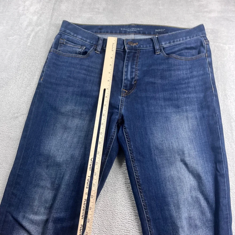 Banana Republic Traveler Jeans Mens 34x34 Slim‎ Fit Blue Denim Pants Medium Wash